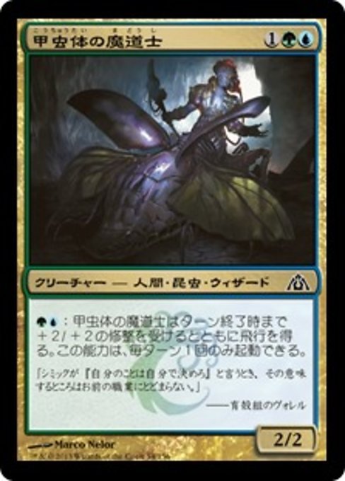 【Foil】【JP】甲虫体の魔道士/Beetleform Mage [DGM] 金C No.54