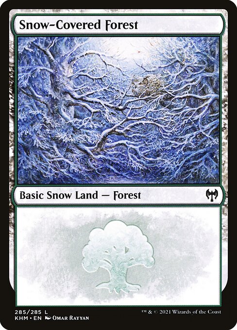 【Foil】【EN】冠雪の森/Snow-Covered Forest [KHM] 無C No.285