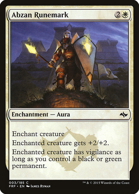 【Foil】【EN】アブザンの呪印/Abzan Runemark [FRF] 白C No.3