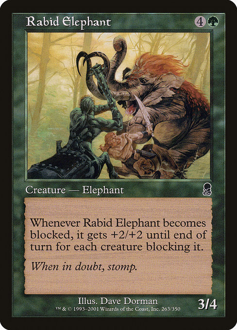 【Foil】【EN】凶暴象/Rabid Elephant [ODY] 緑C No.263