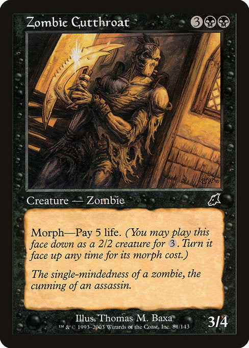 【Foil】【EN】ゾンビの殺し屋/Zombie Cutthroat [SCG] 黒C No.81