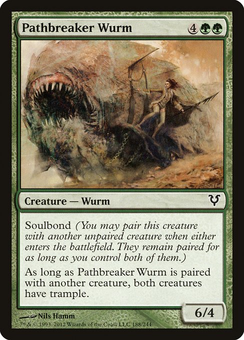 【Foil】【EN】道壊しワーム/Pathbreaker Wurm [AVR] 緑C No.188