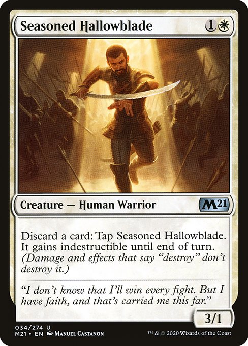 【Foil】【EN】歴戦の神聖刃/Seasoned Hallowblade [M21] 白U No.34