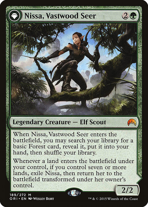 【Foil】【EN】Nissa, Vastwood Seer // Nissa, Sage Animist [ORI] 混M No.189