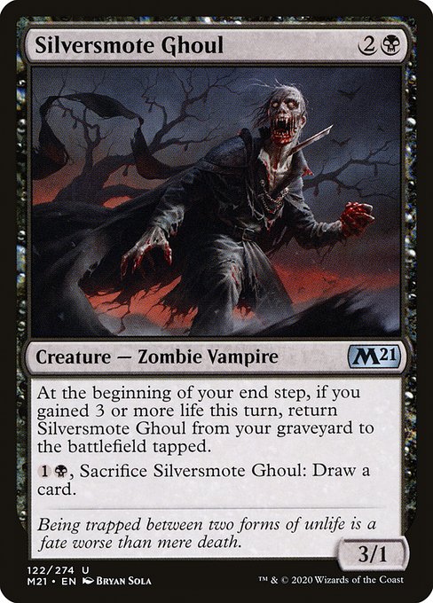 【Foil】【EN】銀打ちのグール/Silversmote Ghoul [M21] 黒U No.122