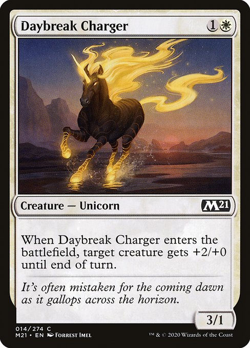 【Foil】【EN】夜明けの突撃獣/Daybreak Charger [M21] 白C No.14