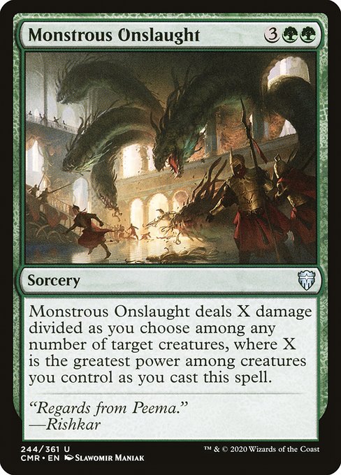 【Foil】【EN】巨怪の猛攻/Monstrous Onslaught [CMR] 緑U No.244