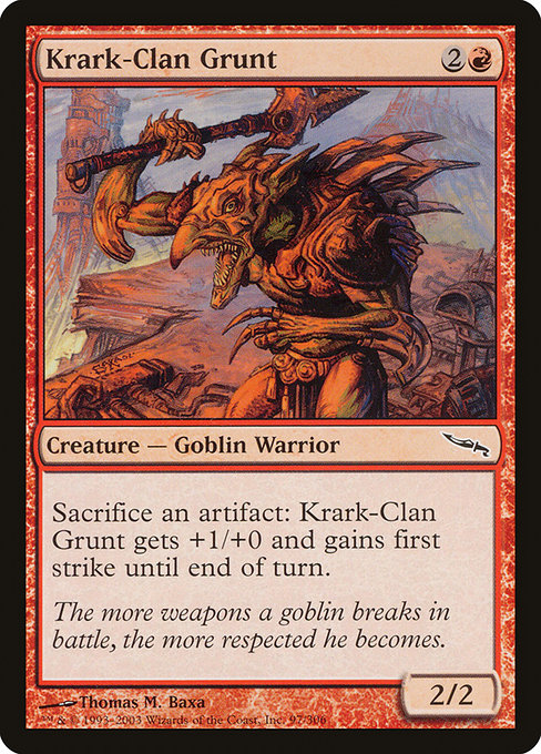【Foil】【EN】クラーク教の兵卒/Krark-Clan Grunt [MRD] 赤C No.97