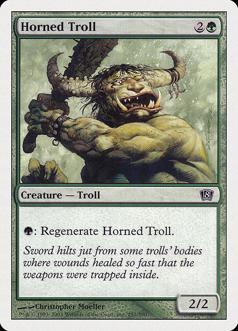 【EN】有角トロール/Horned Troll [8ED] 緑C No.257