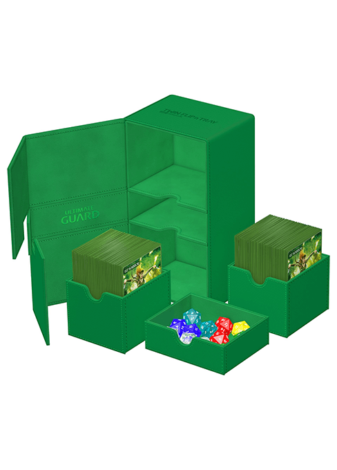 【Ultimate Guard】Twin Flip`n`Tray 200+ Xenoスキン モノカラー 緑